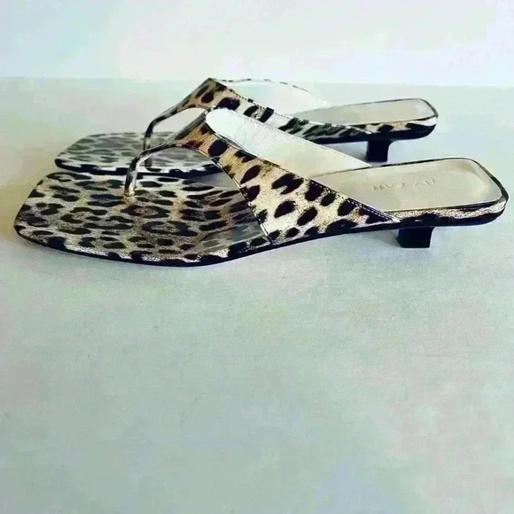 By Far Jack Leopard Patent Leather Thong Sandals - Picture 5 of 9